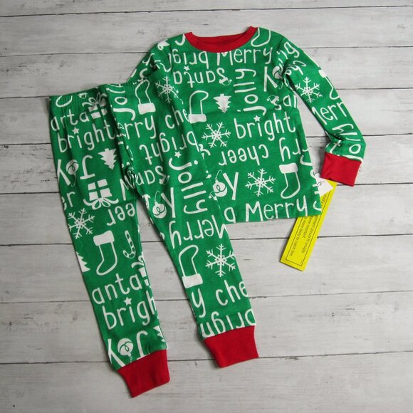 Carter's Pajama Set Baby Boy's Size 24 Months Christmas Holiday Unisex Family - Picture 1 of 5
